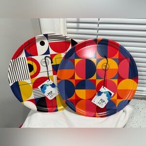 World Traveler Collection- 2 Colorful Pop Art Trays designed by Anna Linderholm